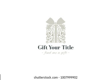 Gift logo design. Vector logo. A perfect logo for a gift store. Abstract logo made from ornament