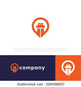 gift logo in modern illustration vector icon