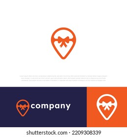 gift logo in modern illustration vector icon