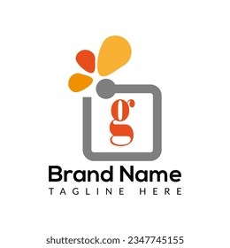  Gift Logo On Letter G Template. Gift On G Letter, Initial Gift Sign Concept