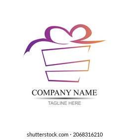Gift Logo Simbol Desain Template Vektor