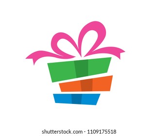 Gift Logo Symbol Template Design Vector, Emblem, Design Concept, Creative Symbol, Icon