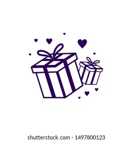 Gift Logo Symbol Template Design Vector, Emblem, Gift Shop Design Concept, Creative Symbol, Icon