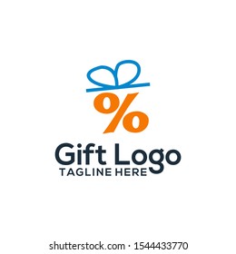 Gift logo template vector. Gift box logo concept