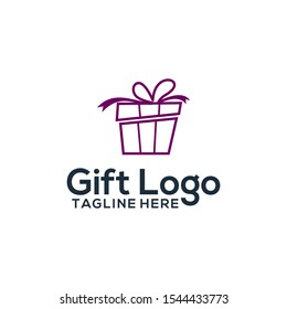 Gift logo template vector. Gift box logo concept