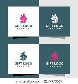 Gift logo template vector design. logo can be used for gift shop, wallpaper, invitation, etc