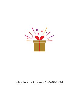Gift logo template vector icon design