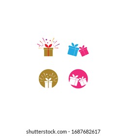 Gift logo template vector icon design