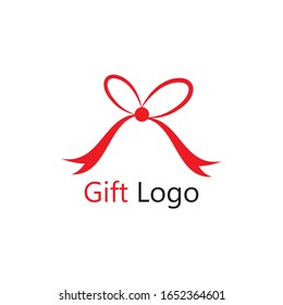 Ilustración vectorial de la plantilla de logotipo de regalo
