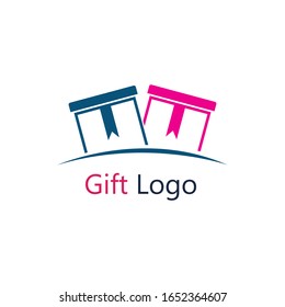 Ilustración vectorial de la plantilla de logotipo de regalo