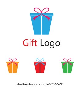 Gift logo template vector illustration