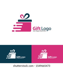 Gift Logo Vector,  Icon, Emblem, Gift Shop Logo Design Concept, Creative Symbol.