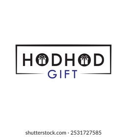 Gift Love Abstract logo Design Illustration, HodHod Gift Logo Vector, Gift Shop Logo Design
