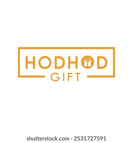 Gift Love Abstract logo Design Illustration, HodHod Gift Logo Vector, Gift Shop Logo Design
