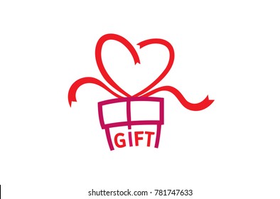 Gift Love Abstract logo Symbol Design Illustration