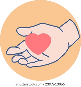 The Gift of Love in Hand Vector Art can be use for background and apparel design