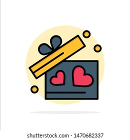 Gift, Love, Heart, Wedding Abstract Circle Background Flat color Icon. Vector Icon Template background