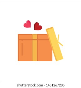 Gift, Love, Heart, Wedding  Flat Color Icon. Vector icon banner Template