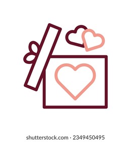 Gift love icon duocolor brown beige style valentine illustration vector element and symbol perfect.