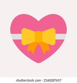 Icono de regalo de amor en estilo plano, uso para presentación de aplicaciones móviles del sitio web