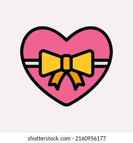 Gift love icon in flat style, use for website mobile app presentation