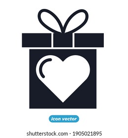 gift love icon . happy romantic, valentine's day symbol vector illustration