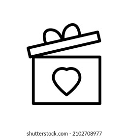 gift love icon logo line style vector