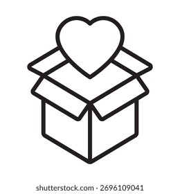 Icono de regalo de amor Icono de Vector Plantilla de ilustración de diseño en estilo de moda