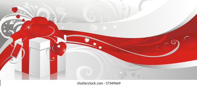 Gift with love on a celebratory background