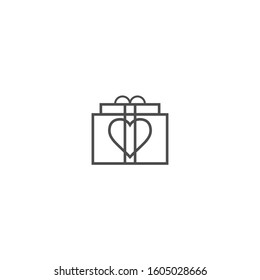 gift love outline vector style