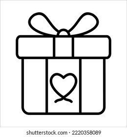 Gift Love, Surprise, Love Gift Box Icon Logo Design Vector Template Illustration Sign And Symbol Pixel Perfect