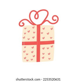 Gift with love. Valentine's Day. Elements on a white background. Card.