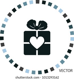 Gift with love, vector icon