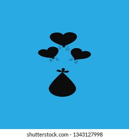 gift loves hearts icon vector