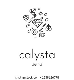 Gift, luxury diamond vector logo