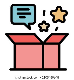 Gift manager box icon. Outline gift manager box vector icon color flat isolated