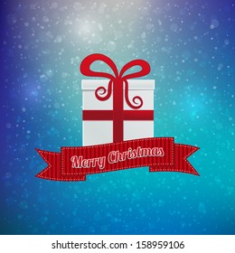 gift merry christmas ribbon colorful background