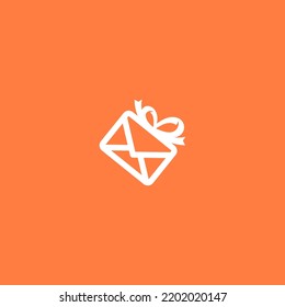 gift message logo vector icon illustration