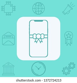 Gift mobile vector icon sign symbol