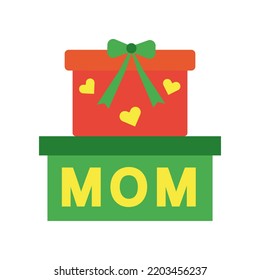 Regalo, ícono de color de mamá. Ilustración de elementos de color simple. Regalo, diseño de símbolos de concepto de mamá de conjunto familiar. Se puede usar para web y móvil