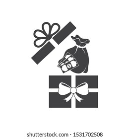 gift money logo vector icon illustration  design
