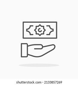 Gift money ramadan line icon. Editable stroke and pixel perfect. Can be used for digital product, presentation, print design and more.