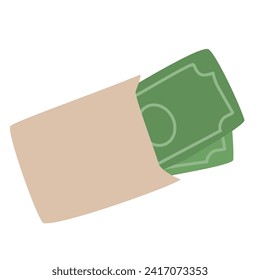 Gift money thr doodle illustration