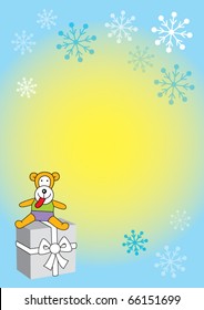 A gift with a monkey, place for text