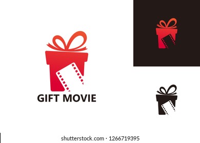 Gift Movie Logo Template Design Vector, Emblem, Design Concept, Creative Symbol, Icon