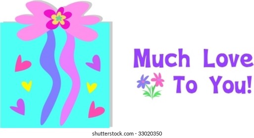 Gift with Much Love Vector