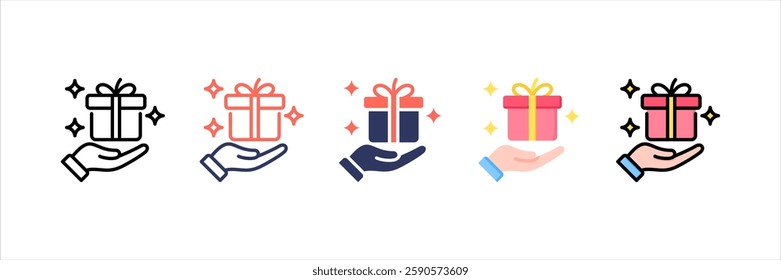 Gift Multi Style Icon Set