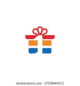 Gift number one, negative space logo design.