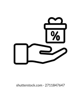 Gift offer icon, Line Vector graphics