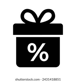 Gift Offer Icon, Vector Graphics Illustrations 